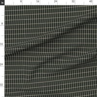 Minky Fabric до двора - Минимална черна решетка Крем Проверете правоъгълниците Геометрична проста персонализирана отпечатана материя от Spoonflower