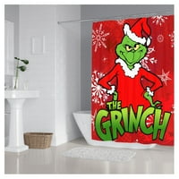 Коледна Гринч завеса за душ, претеглена хем зимен душ завеса вода отблъскваща машина миеща се декоративна баня