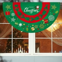 Коледни декорации, фен във формата на коледна градина Флаг Коледно Дядо Коледа висящ флаг полукръг банер, коледни орнаменти декор, под 5 долара. Клирънс
