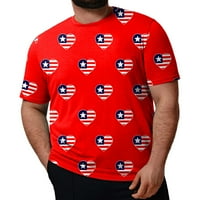 Забавни тениски за мъже модни ежедневни големи размери с къс ръкав o отпечатана блуза с шия червена xxxl