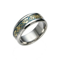 Wozhidaoke пръстени за жени титаниев стоманен драконов пръстен със сребърен златен дракон от неръждаема стомана Подаръци за рожден ден за жени